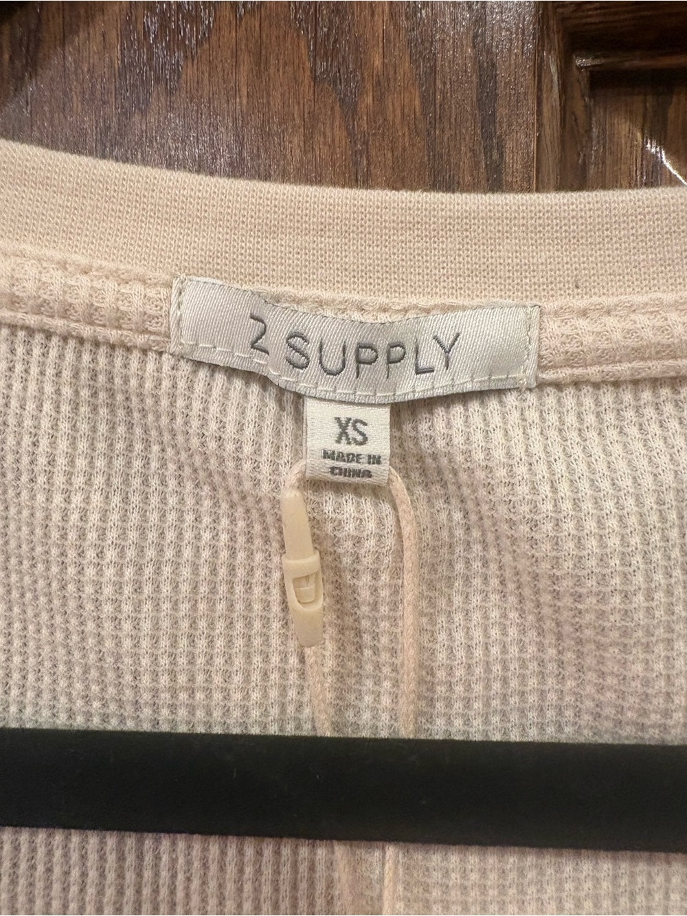 Z SUPPLY $56 NWT P2P 16-18” L 17” Ciana Cropped Waffle Knit Top in Oat Milk XS - Picture 3 of 10